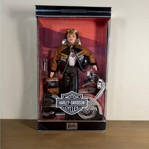 Harley-Davidson Barbie with Brown Jacket and Motorcycle - NIB